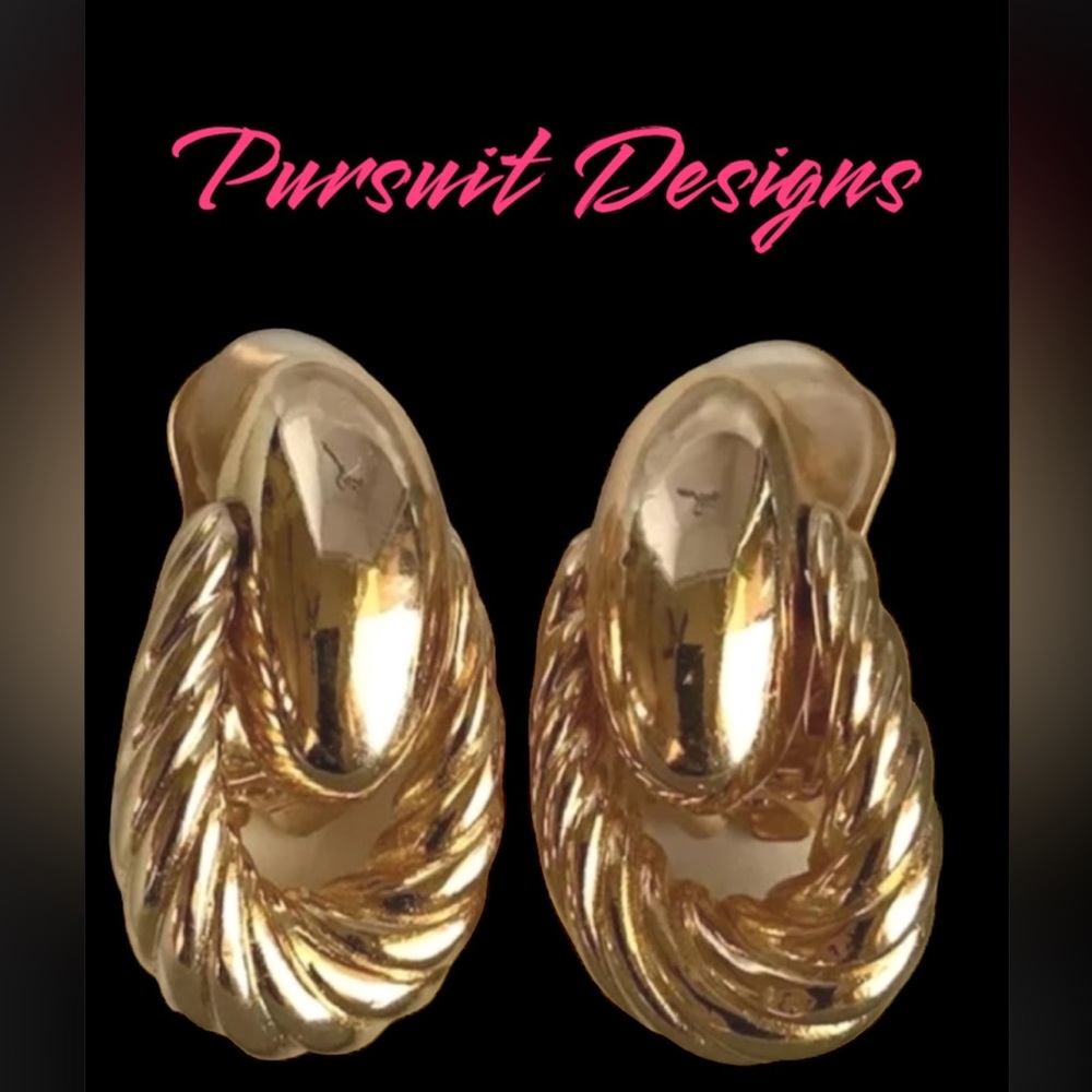 Burberry Vintage Clip on Earrings - Signed Luxury Authentic